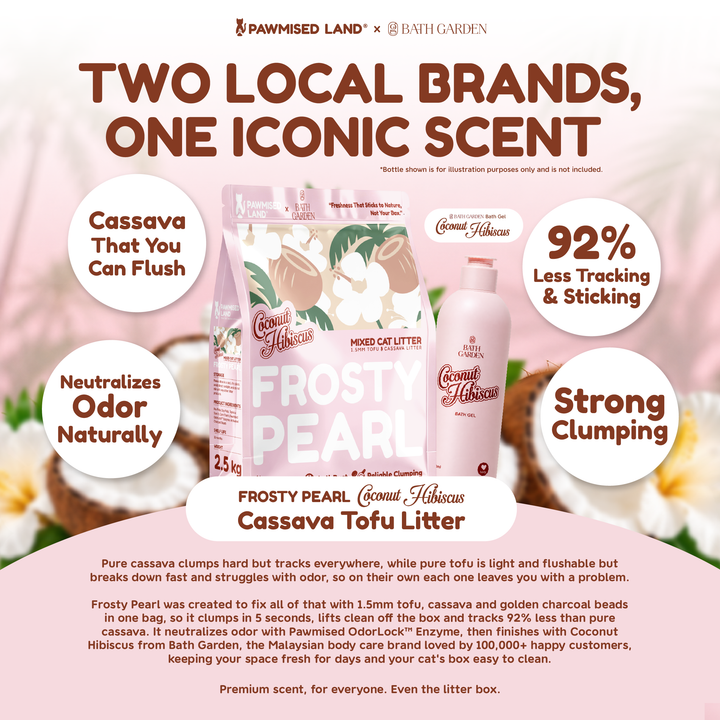 Frosty Pearl Coconut Hibiscus - Mixed Cassava Tofu Litter