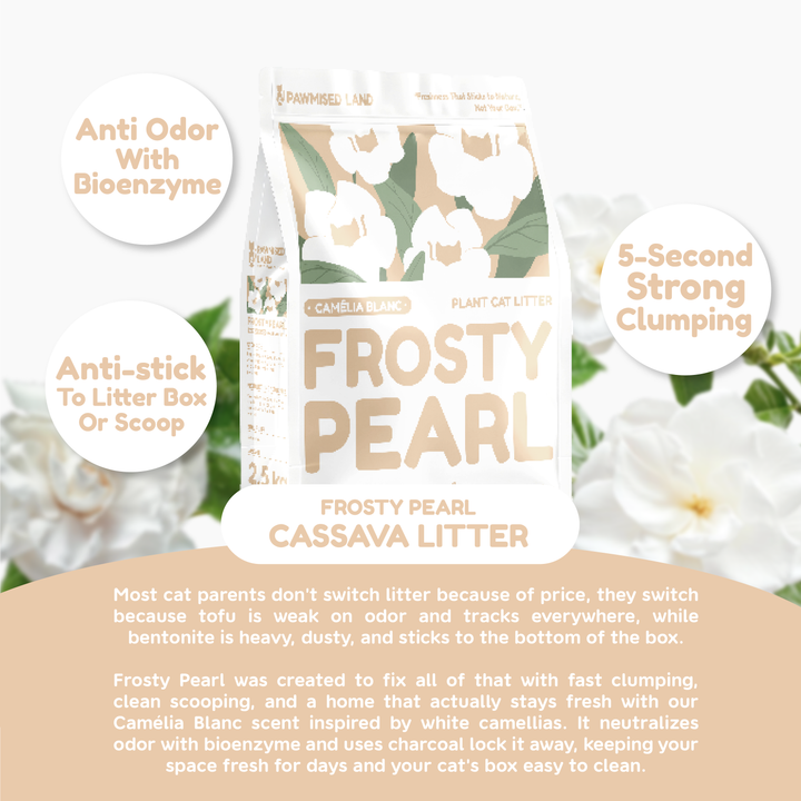 [READY STOCK] Frosty Pearl - Plant Cat Litter - Camèlia Blanc Scent