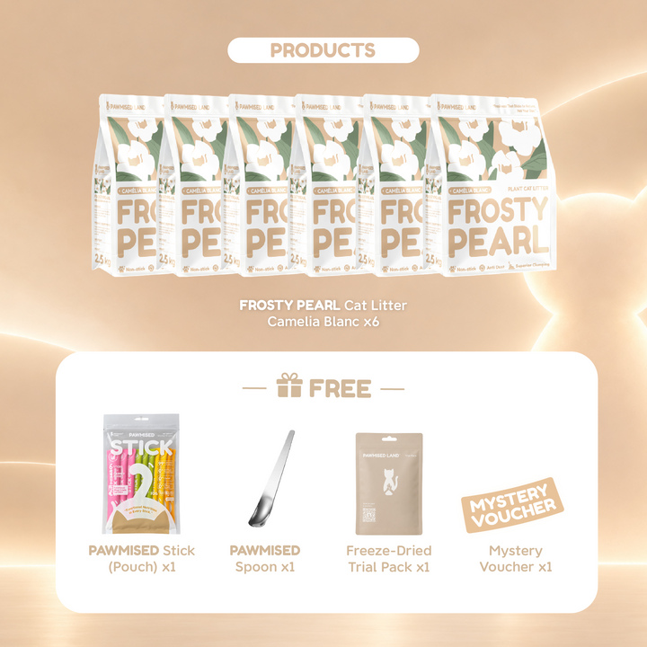 Pawmised Land x Ah Yang Exclusive 5th Anniversary Bundle - Frosty Pearl 木薯猫砂 x6