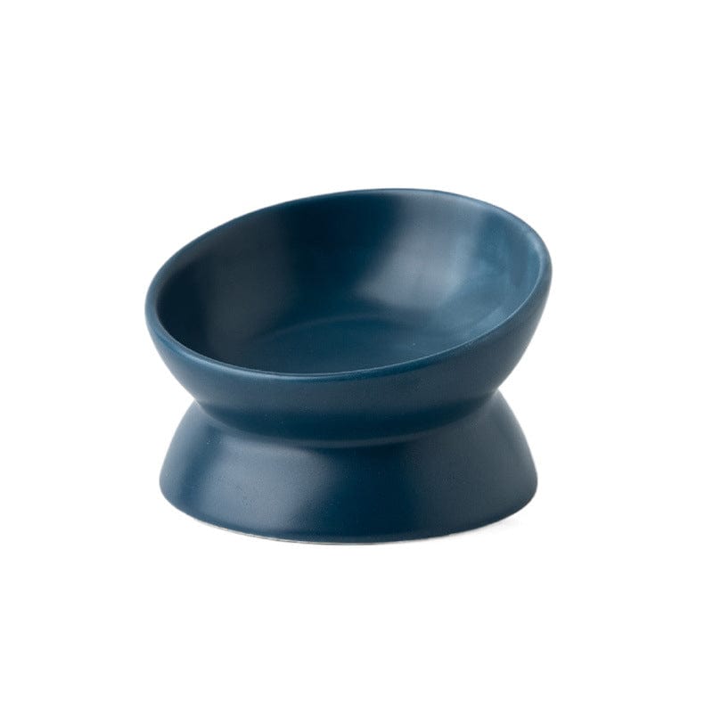 PawmisedLand Blue Ceramic Perfect Posture Bowl