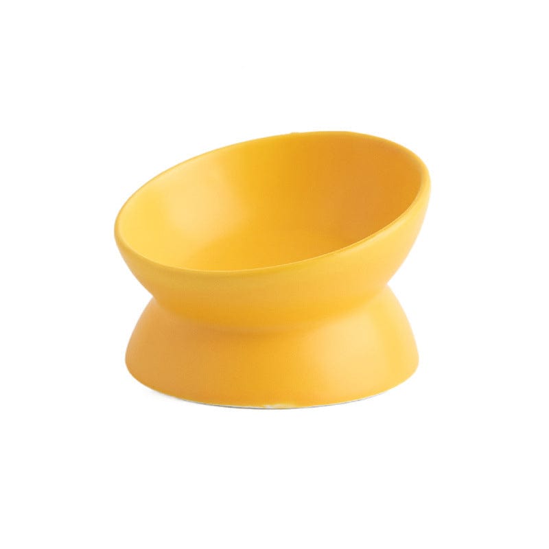 PawmisedLand Yellow Ceramic Perfect Posture Bowl